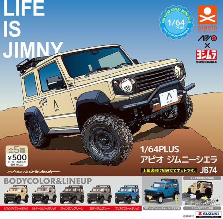 ジムニーがちゃがちゃ 正規ライセンス プルバックジムニー 全4種セット（カプセル